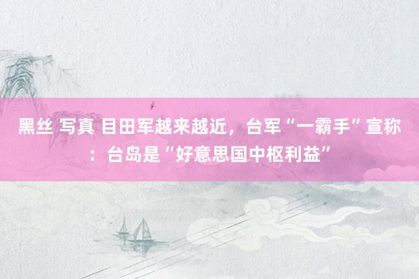 黑丝 写真 目田军越来越近，台军“一霸手”宣称：台岛是“好意思国中枢利益”