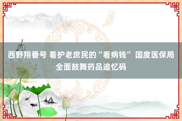 西野翔番号 看护老庶民的“看病钱” 国度医保局全面鼓舞药品追忆码
