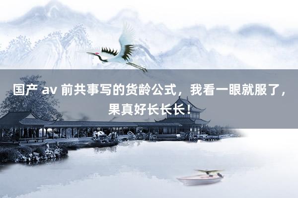 国产 av 前共事写的货龄公式，我看一眼就服了，果真好长长长！